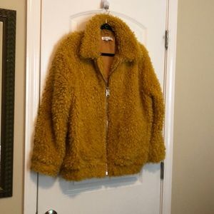 Fuzzy golden yellow Boutique jacket